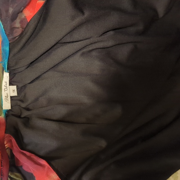 100% silk blouse 1x Plus size floral - Picture 6 of 8